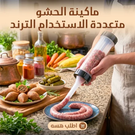 ماكينة حشو لحوم وسجق يدوي بـ3 فوهات ستانلس — سريعة وسهلة